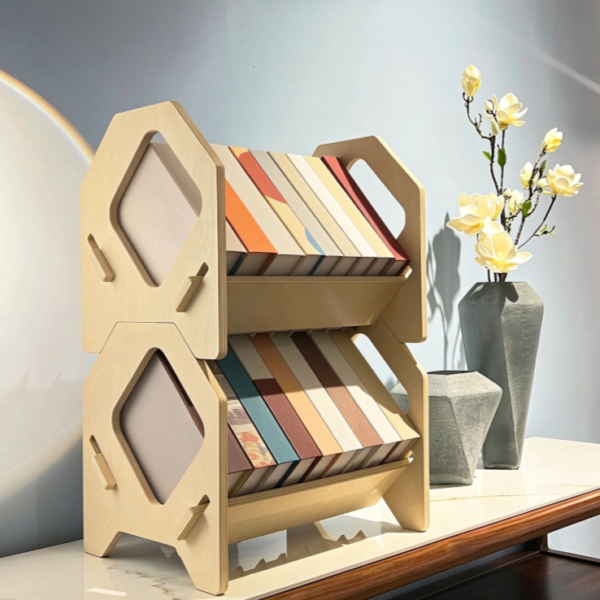 Stackable Desktop Bookshelf Organizer with Handle