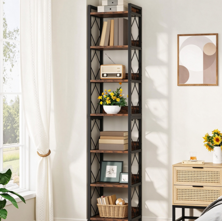 Tall Narrow Bookshelf for Compact Storage