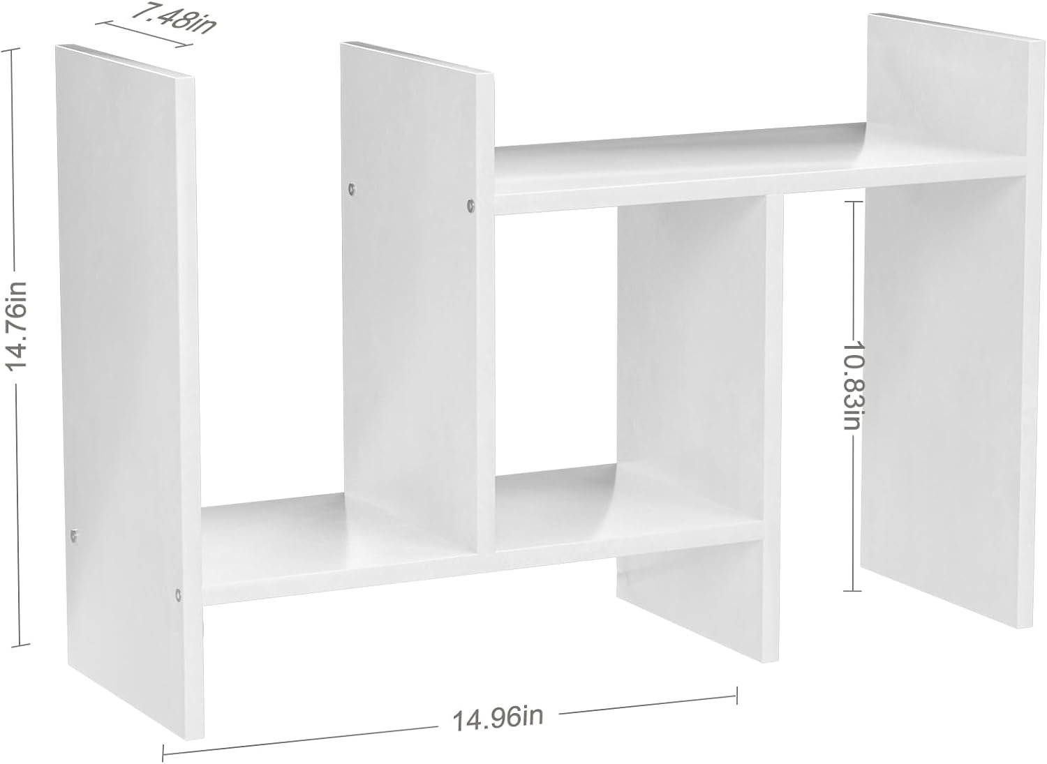 Adjustable Wooden Desktop Bookshelf with H-Frame Design - Image 2
