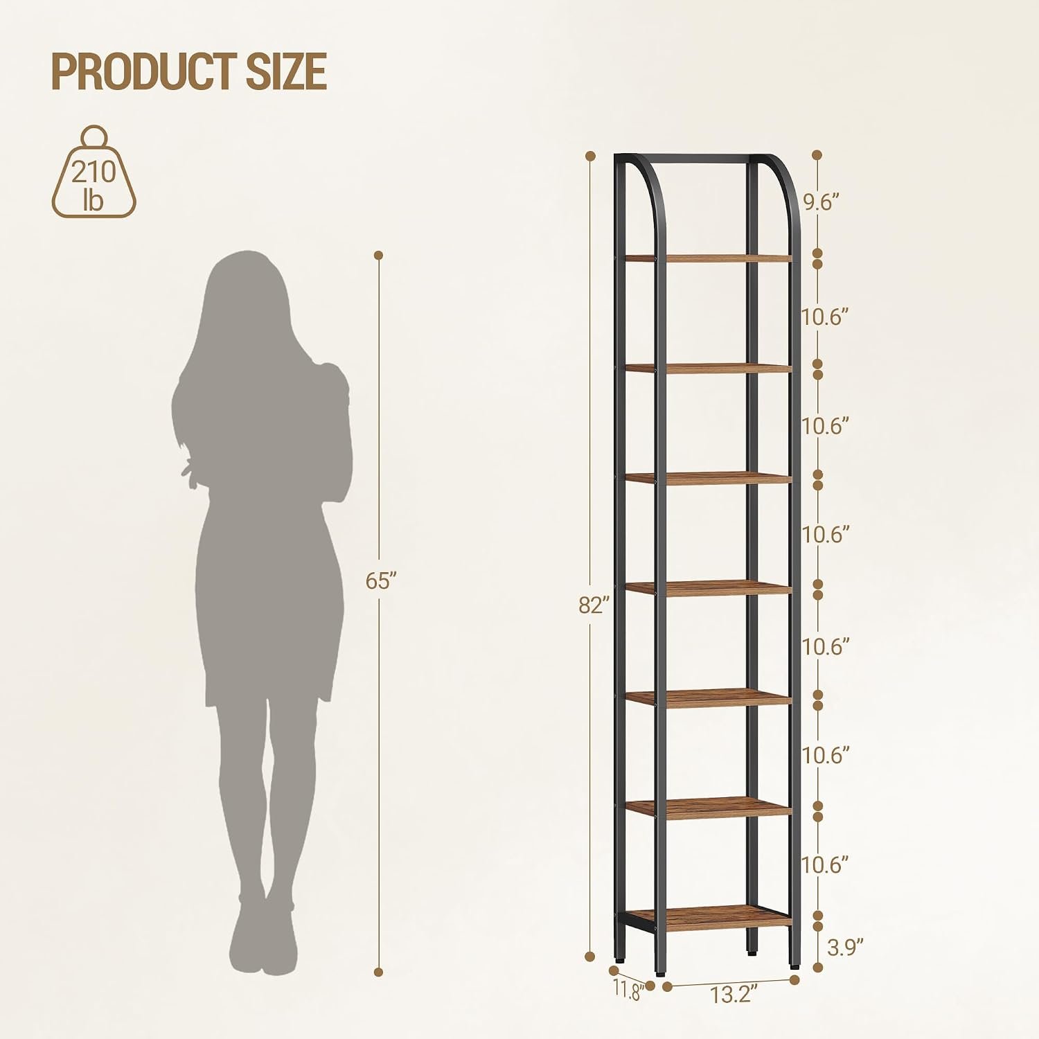 Narrow Bookshelf with Steel Frame for Vertical Storage - Image 2