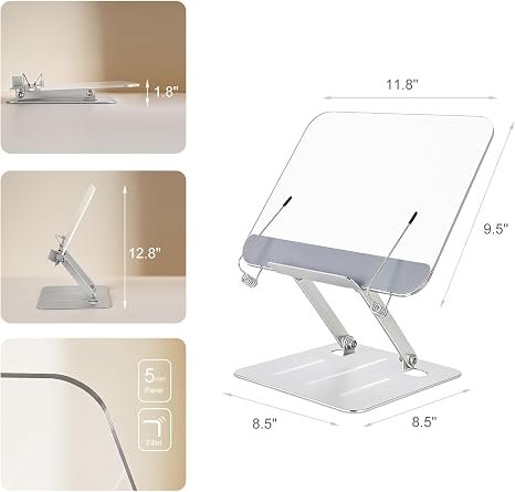 Adjustable Acrylic Book Stand for Hands-Free Reading - Image 2