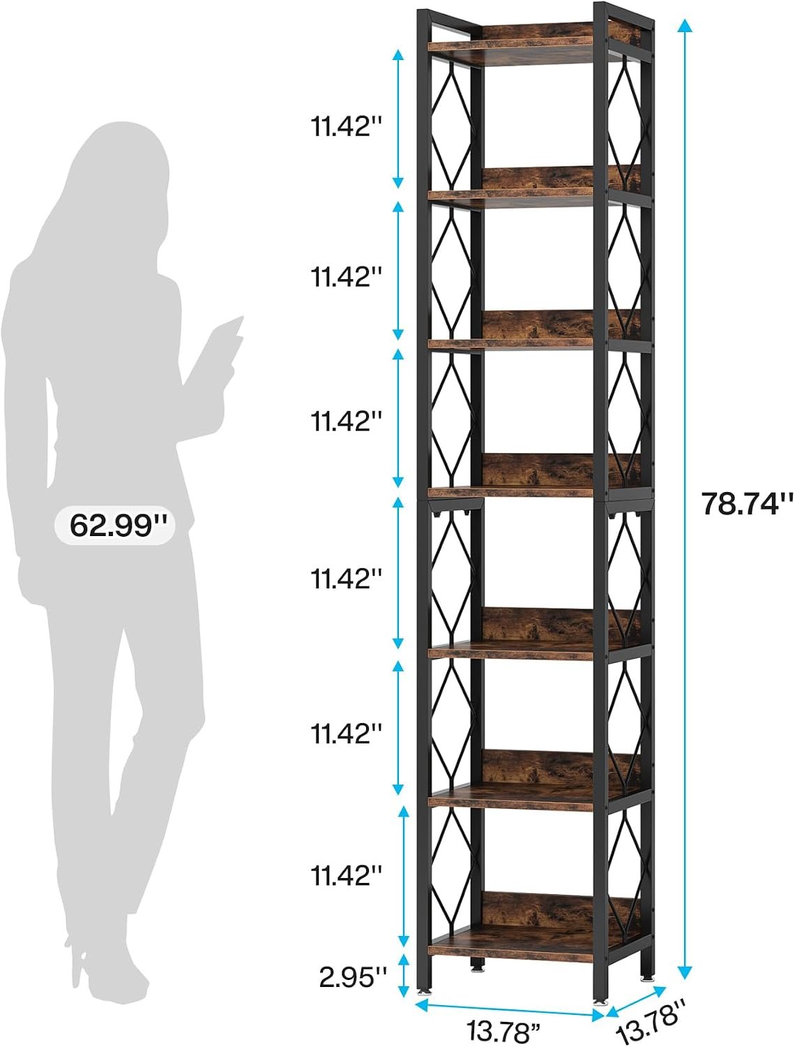 Tall Narrow Bookshelf for Compact Storage - Image 2