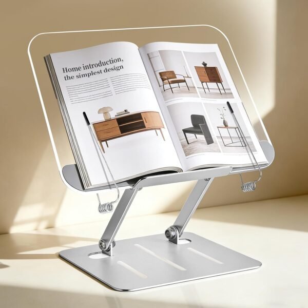 Adjustable Acrylic Book Stand for Hands-Free Reading