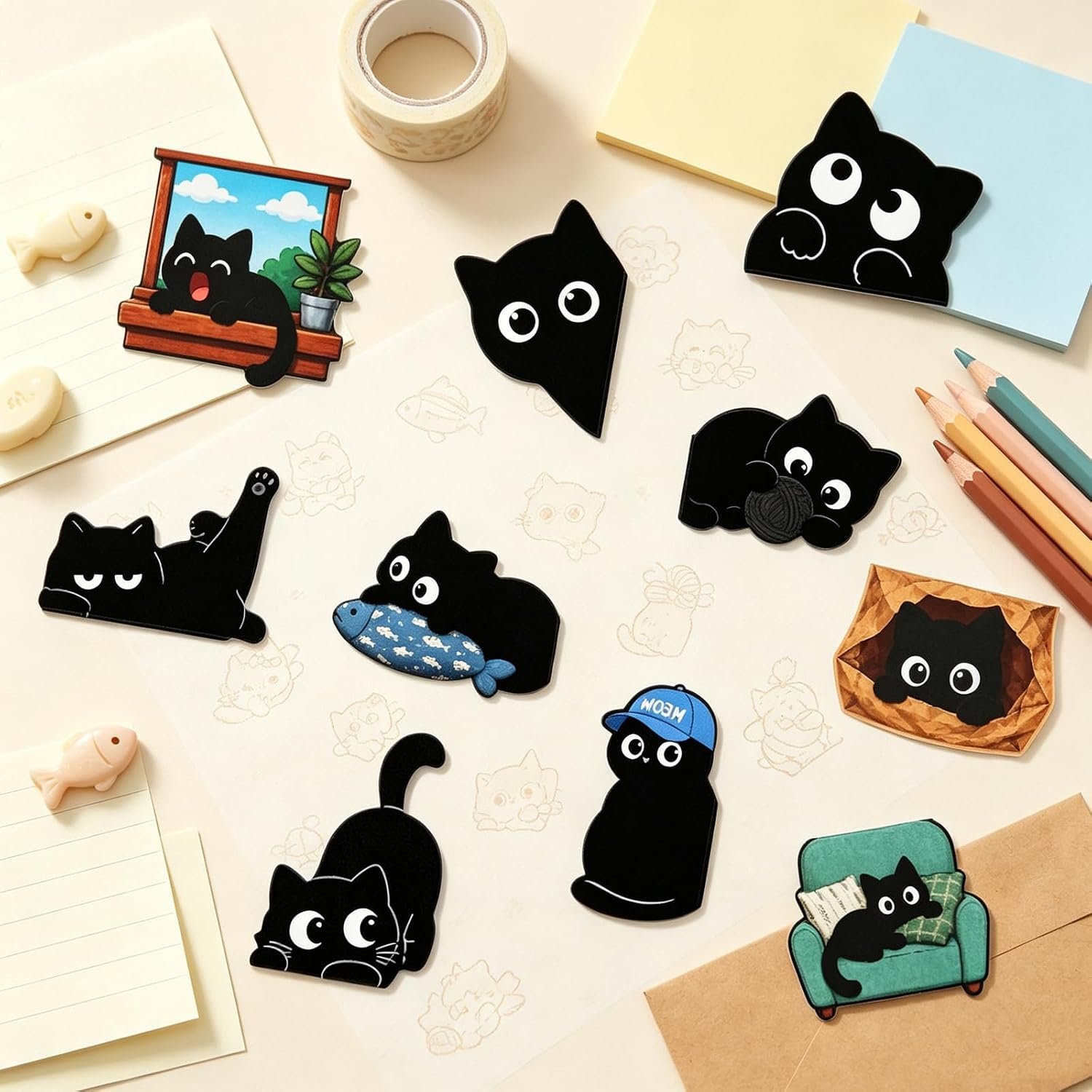 Cat-Shaped Magnetic Bookmarks for Reading - Image 2
